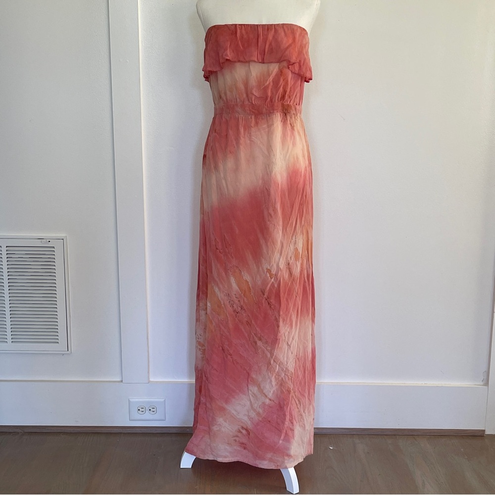 Gypsy 05 silk strapless tie dye maxi dress